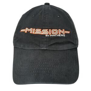Mission By Mathews Strapback Baseball Cap Black One Size Adjustable Embroidered